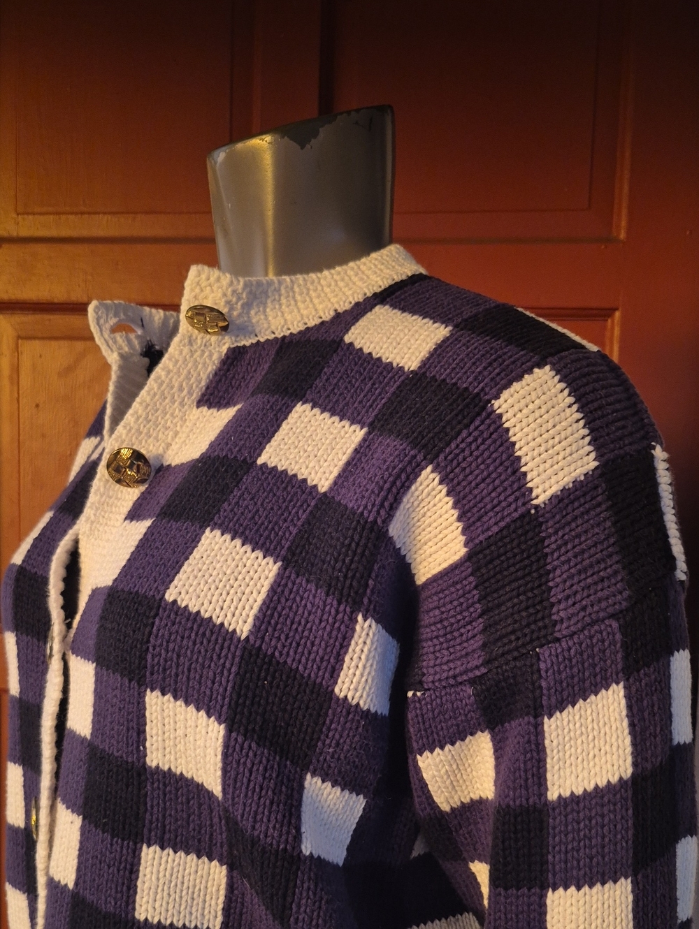 Clifford & Wills Ladies Cotton Windowpane Luxury Sweater